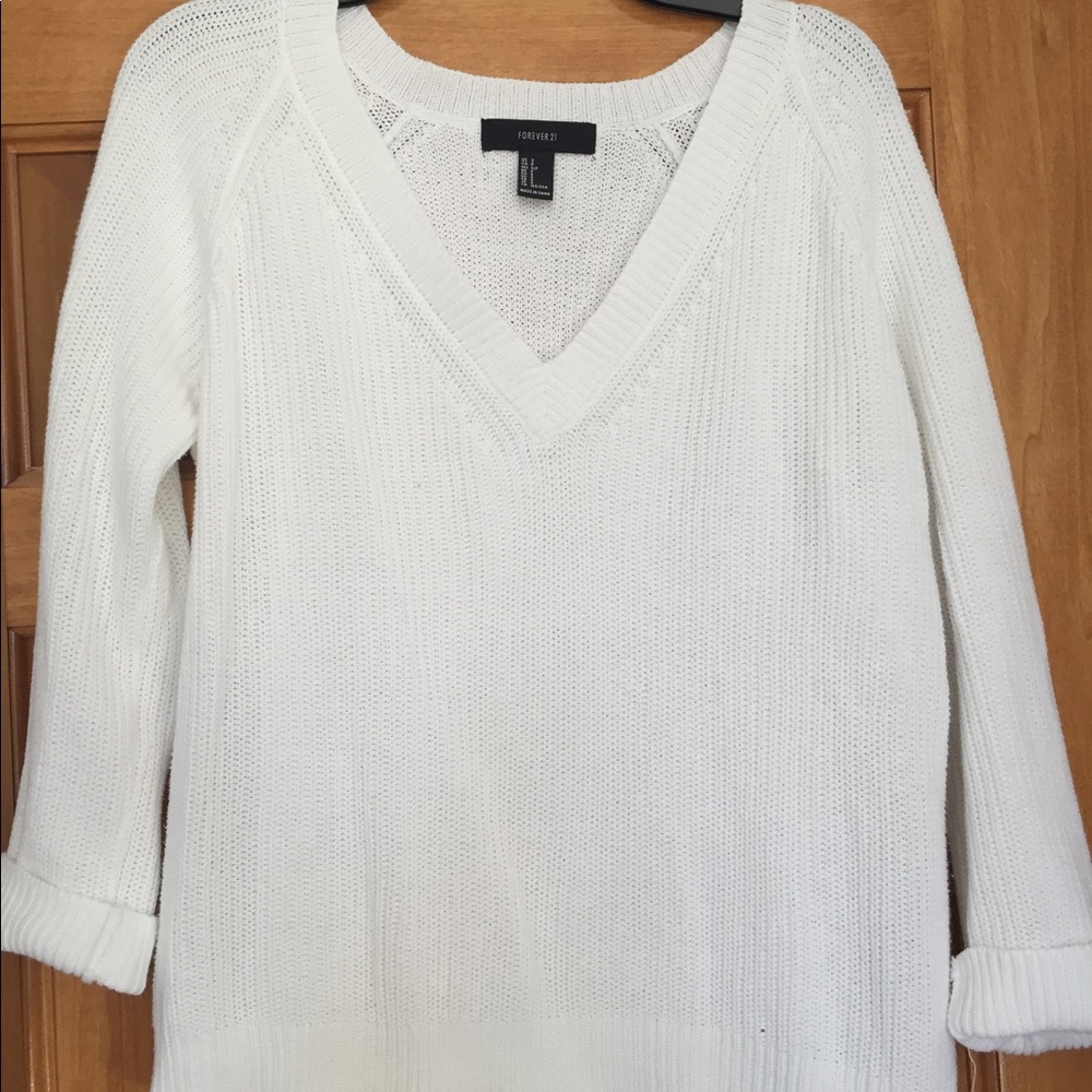 Forever 21 white knit sweater